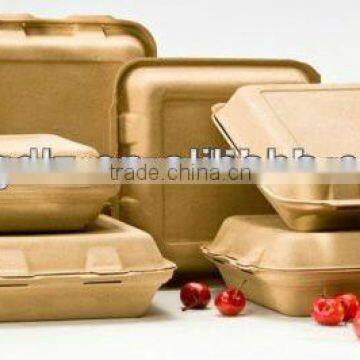 100% Biodegradable Microwavable Bamboo Pulp Clamshell Box Wholesale