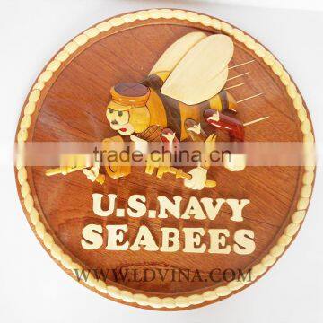 U.S NAVY SEABEES WOODEN PLAQUE