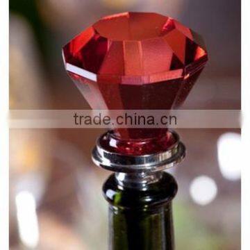 Red color crystal cork stopper, crystal bottle stopper, crystal wine stopper CWS-1009