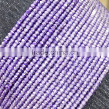 5 Strands Amethyst Cubic Zirconia 3mm Rondelle Faceted CZ Beads Strand,Purple Amethyst CZ Beads,Purple CZ Beads,Jewelry