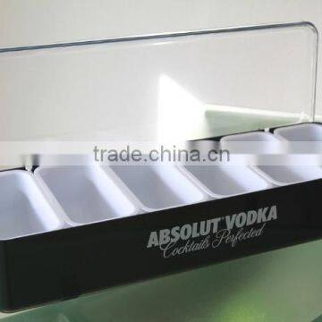 OEM logo printing bartender tooling plastic garnish condiment tray