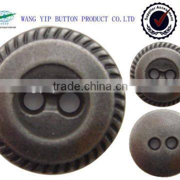 China Hot Sale Popular 12mm Circle Round 2 Hole Metal Button for Clothing