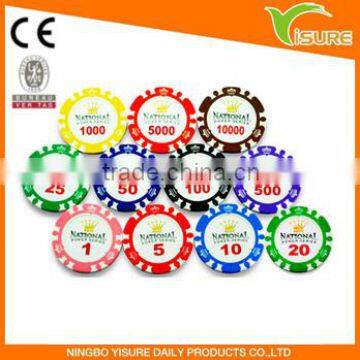 Plastic Pocker Chips 13.5g Clay customize sticker poker chip casino chip