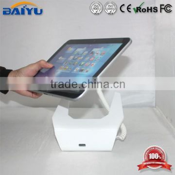 anti-theft alarm sensor and charging white tablet stand with lock display stand