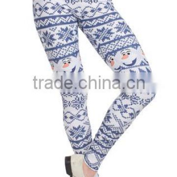 Woman Body Fitted Fair Isle Snowman Leggings / Tights Full Sublimated with custom design