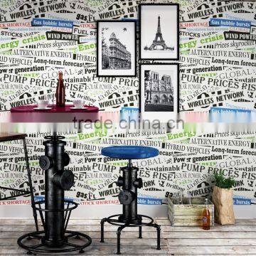 english letter american design decorative wallpaper for bar