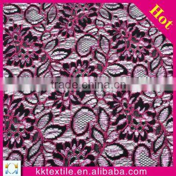 Nylon and viscose stretch tulle lace designs