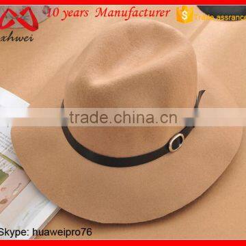 New Vintage soft women lady wide brim wool felt floppy fedora hat