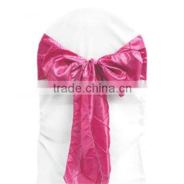 Taffeta pintuck chair sash for wedding