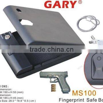 Wholesale- MS100 Micro Vault Portable Mini Fingerprint Gun Safe Box