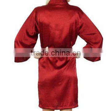 Indian Satin Silk Kimono Short Bathrobe Women Sexy Nighty Intmates Dress Manufacturer