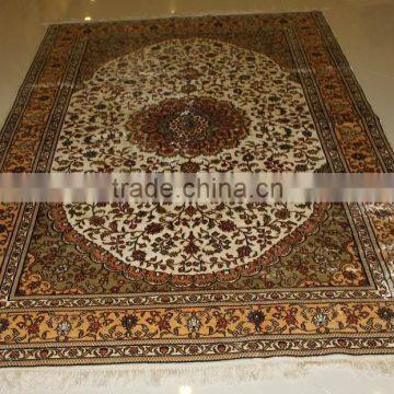 Handknotted Hereke Rug Turkey fine 100% Nature Silk Seta Seide