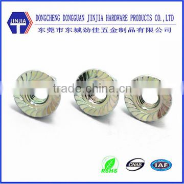 colored zinc knurled flange nut