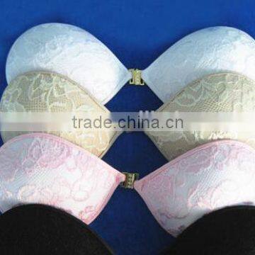 Hottest Sexy Purple Lace Lingerie Invisible Bra For Low-neck Tops Bra Sponge photo-4