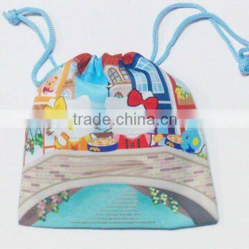 2015 popular promotional cheap and durable polyester cute drawstring bag