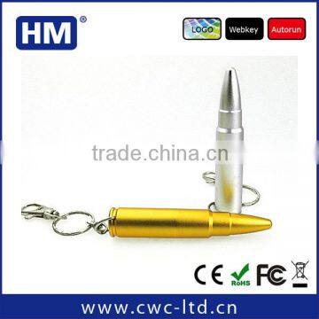 Metal bullet USB drive 100% Capacity FCC/CE/ROHS HM wholesale Custom Solution PVC/SILICONE USB Mode fee 60 USD Mode time 3 days