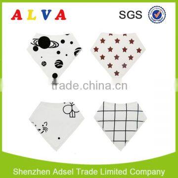 2016 Alva Hot Sell 100% Cotton Baby Bandana Bib Manufacture in China