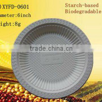 6 Inch Cornstarch Disposable Plastic Biodegradable Plates