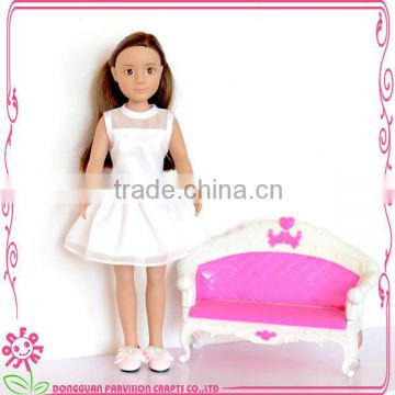 Wholesale doll furniture for doll, OEM fashion 12 inch doll sofa