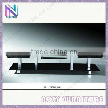 2016 new model tv cabinet with showcase long TV stand glass