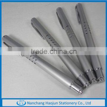 OEM Design Shiny Metal Roller Pen With Hole On The Barrel,Sliver Metal Ballpoint Pen Wholesale