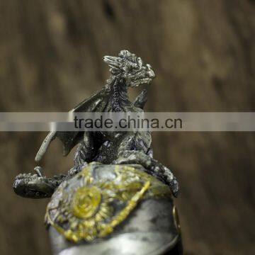 Pewter Dragon With Helmet Figurine