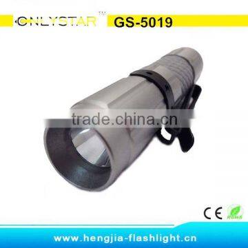 GS-5019 Aluminum 0.75W strong light led small torch light with rubber and clip