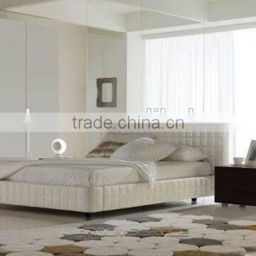 white leather bed modern design