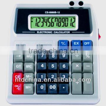 Large12 digits calculator with pen holder