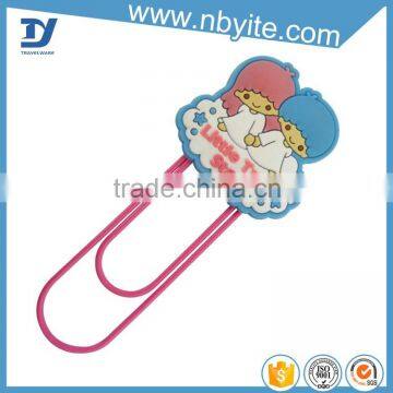 Hot selling promotion custom pvc metal paper clip for bookmark and paper holder