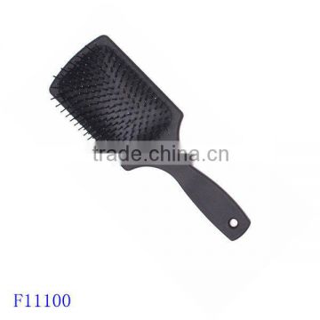 plastic paddle and cushion hair brush