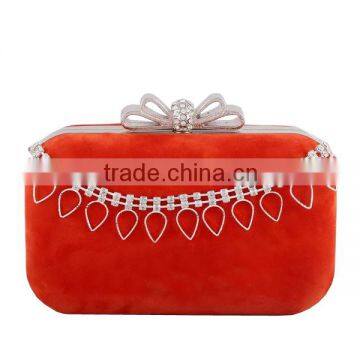 new product guanshou wholesale EV3091 high quality leather trolley handbag messenger princess wedding clutch bag