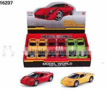 1:28 Metal Pull Back Toy Car Alloy Four Door Open Little Die-cast With Light Simulation Metal Car photo-2