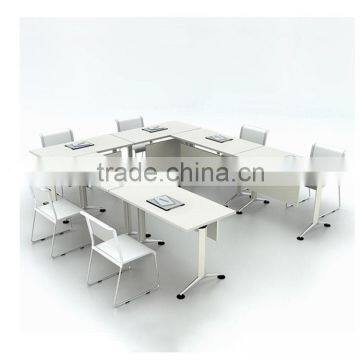 U Shape Metal Legs Melamine Board Office Conference Table