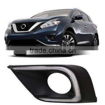 1 Pair Car 12V 12W LED DRL Daytime Running Light Turn Signal Fog Lamp For Nissan Murano 2015 2016