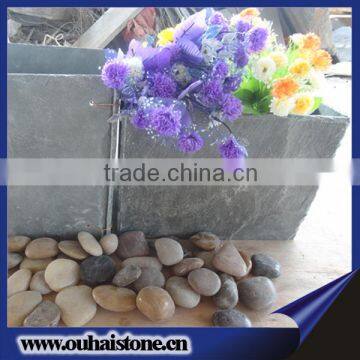 Recycle eco-friendly natural black slate stone square flower pots