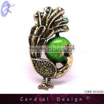 2013 Hot Sale Wholesale Vintage Retro Peacock Ring