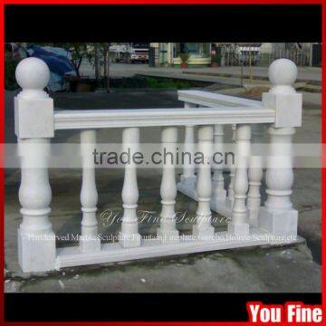 Outdoor White Stone Baluster Railing