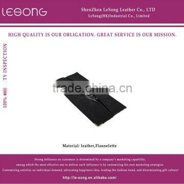 Black Flannelette Watch Pouch Bag/Classical Faux Leather Watch Bag