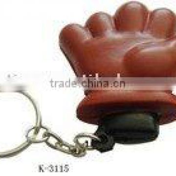 glove shape pvc key chain