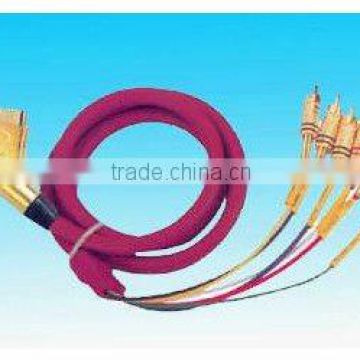 scart plug to 6 RCA cable assembly type red cable gold connector rohs comliant