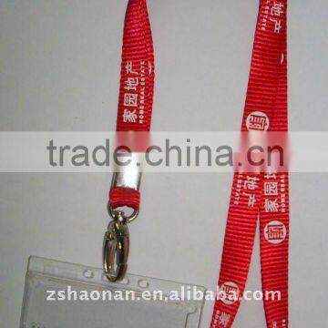 ID card holder neck lanyards with metal clamp