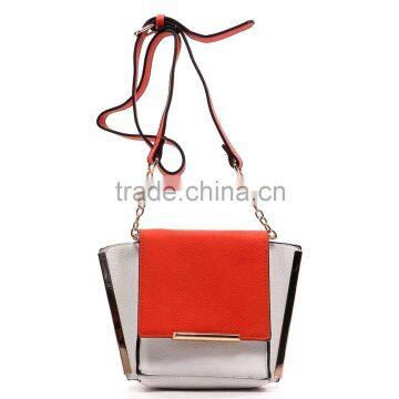 2016 High quality Colorblock perforated leather, shoulder bag/crossbody bag duffle bag for women