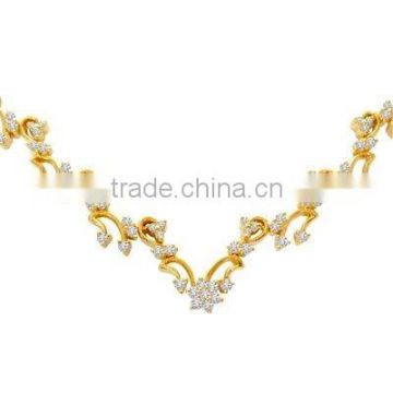 Yellow sapphire diamond 14k gold necklace fashion necklace,diamond jewelry