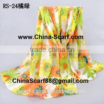 Sunflower chiffon scarf wholesale