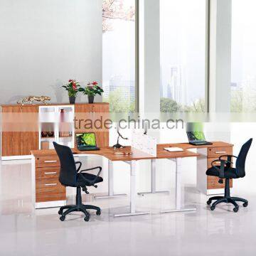 White and Black Staff Working Desk Office Workstation Design With Hang-in Cabinet for USA photo-4