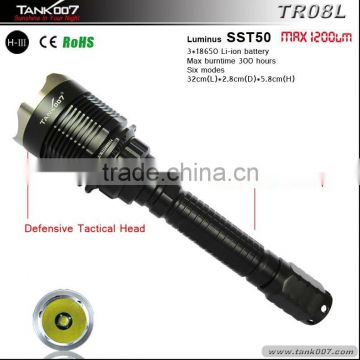 High power tactical flashlight 2*18650 rechargeable battery TR08L