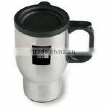 16 Oz. Stainless Steel Travel Mug With Sip-Thru Lid And Plastic Inner Liner