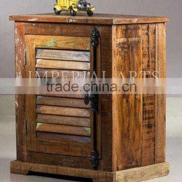 INDIAN RECYCLE WOOD BEDSIDE TABLE , FOR BEDROOM FURNITURE