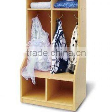 School Kids Wooden Coat Locker Cabinet W./2 Compartment